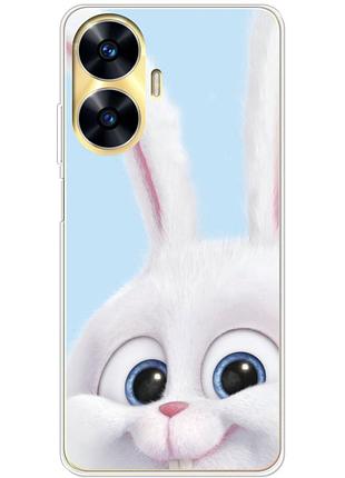 Чехол силиконовый с картинкой на realme c55 (кролик снежок)