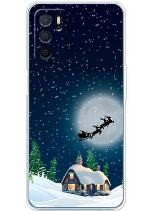 Чехол силиконовый с картинкой на oppo a54s (новогодний)