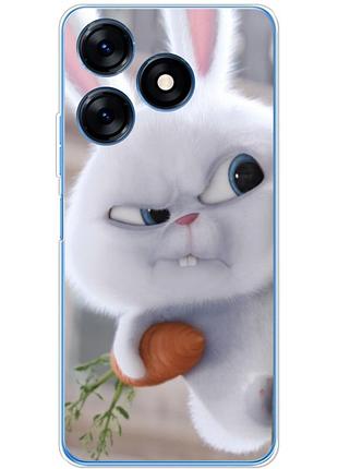 Чехол силиконовый с картинкой на tecno spark 10c (кролик снежок)