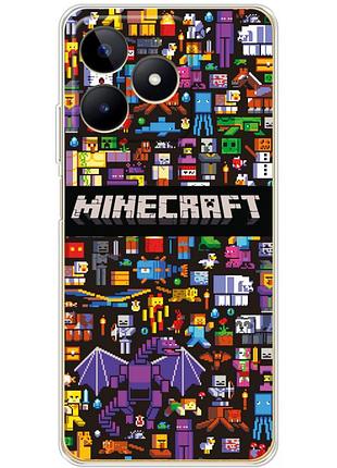 Чохол силіконовий з картинкою на realme c53 (майнкрафт, minecraft)