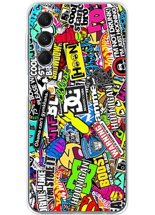 Чехол силиконовый с картинкой на samsung galaxy m34 5g (m346) (цветные наклейки)