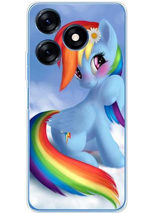 Чехол силиконовый с картинкой на tecno spark 10c (литл пони, my little pony)