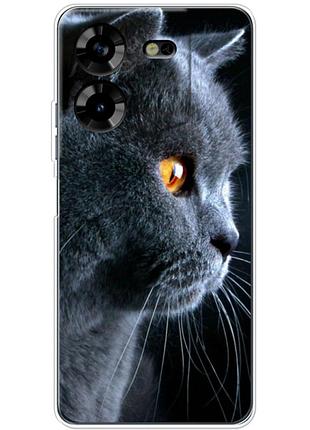 Чехол силиконовый с картинкой на tecno pova 5 (британский кот)