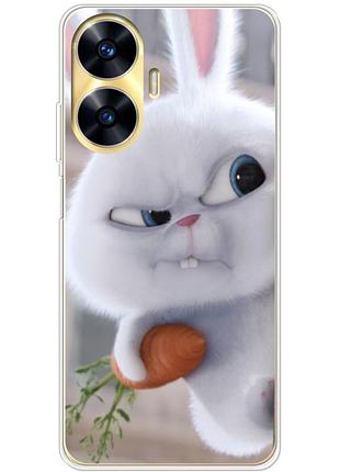 Чехол силиконовый с картинкой на realme c55 (кролик снежок)