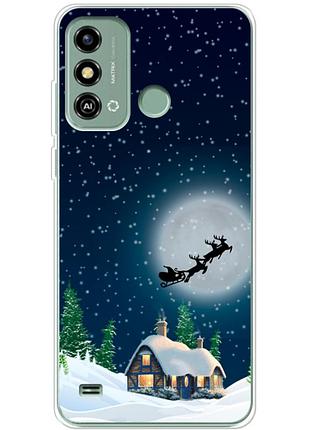 Чехол силиконовый с картинкой на zte blade a53 (новогодний)