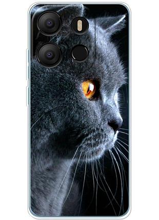 Чехол силиконовый с картинкой на tecno pop 7 (британский кот)