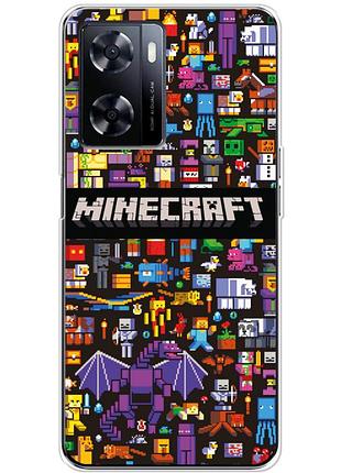 Чехол силиконовый с картинкой на oneplus nord n20 se (майнкрафт, minecraft)