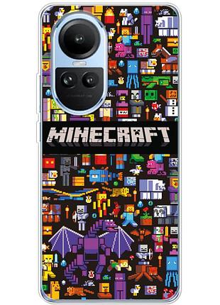 Чохол силіконовий з картинкою на oppo reno 10 pro (майнкрафт, minecraft)