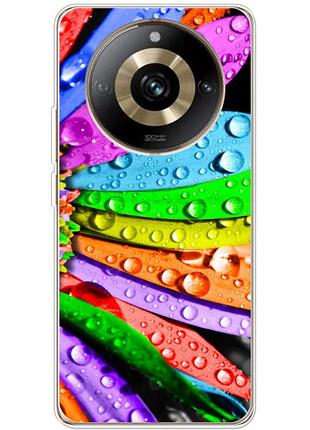 Чохол силіконовий з картинкою на realme 11 pro plus (кольорові листки)