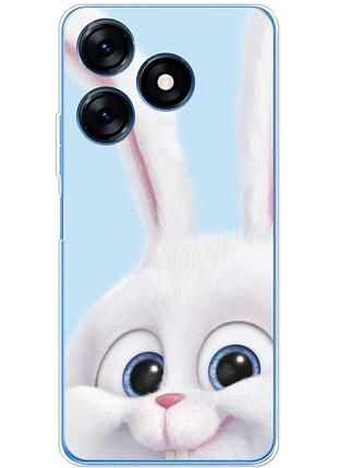 Чехол силиконовый с картинкой на tecno spark 10 (кролик снежок)