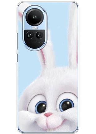 Чохол силіконовий з картинкою на oppo reno 10 pro (кролик сніжок)