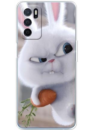 Чехол силиконовый с картинкой на oppo a54s (кролик снежок)