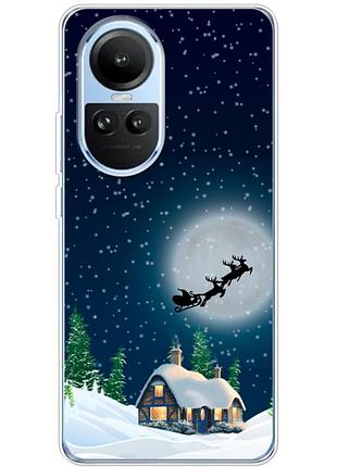Чехол силиконовый с картинкой на oppo reno 10 (новогодний)