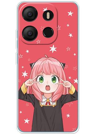 Чехол силиконовый с картинкой на tecno pop 7 (аниме, anime)