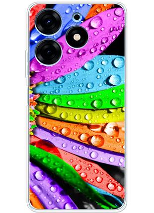 Чохол силіконовий з картинкою на tecno spark 10 pro (кольорові листки)