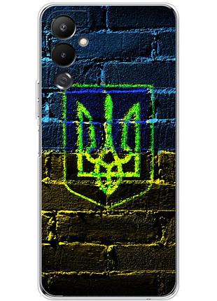 Чохол силіконовий з картинкою на tecno pova 4 (патріотичний, герб україни)