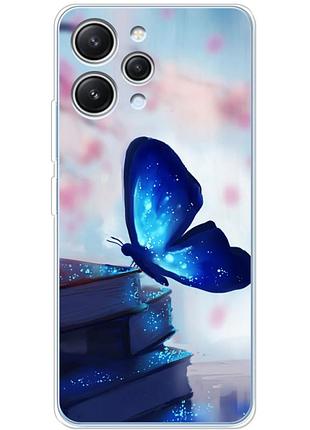 Чехол силиконовый с картинкой на xiaomi redmi 12 (бабочка)