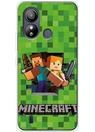 Чехол силиконовый с картинкой на zte blade l220 (майнкрафт, minecraft)