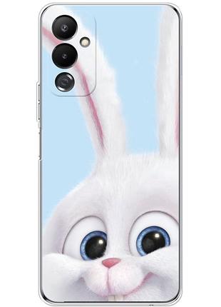 Чохол силіконовий з картинкою на tecno pova 4 (кролик сніжок)