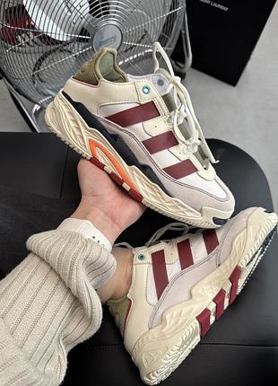 Женские кроссовки 🔵adidas niteball beige/bordo/green акция