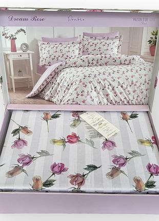 Комплект постільної білизни maison d'or rose dream сатин 220-200 см різнобарвний