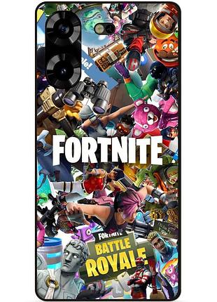 Силіконовий чохол бампер для tecno pova 5 з картинкою fortnite фортнайт