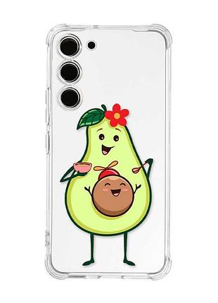 Чехол с утолщёнными углами на samsung galaxy s23 :: малыш авокадо (принт 309)
