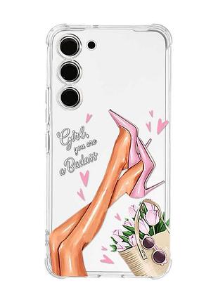 Чохол з потовщеними кутами на samsung galaxy s23 :: ніжки (принт 62)