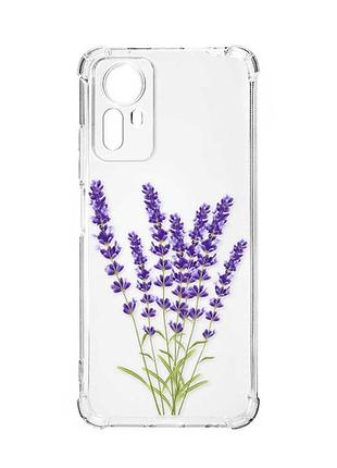 Чехол с утолщенными углами на xiaomi redmi note 12s :: лаванда (принт 28)