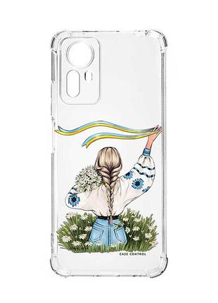 Чохол з потовщеними кутами на xiaomi redmi note 12s :: дівчина зі стрічкою (принт 17)