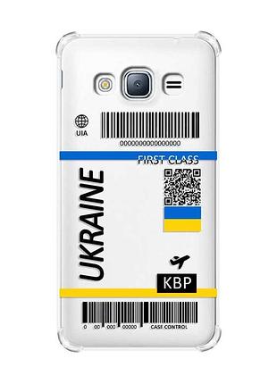 Чехол с утолщенными углами на samsung galaxy j3(2016) j310 :: авиабилет украина (принт 262)