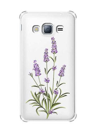 Чохол з потовщеними кутами на samsung galaxy j3(2016) j310 :: гілочки лаванди (принт 266)