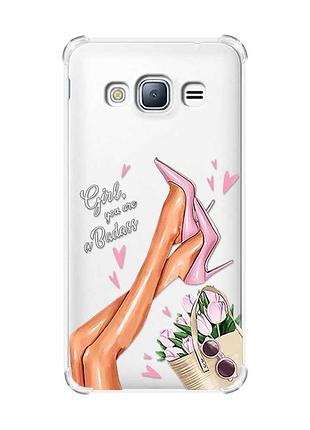 Чехол с утолщенными углами на samsung galaxy j3(2016) j310 :: ножки (принт 62)
