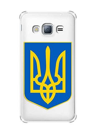 Чехол с утолщенными углами на samsung galaxy j3(2016) j310 :: тризуб украина (принт 256)