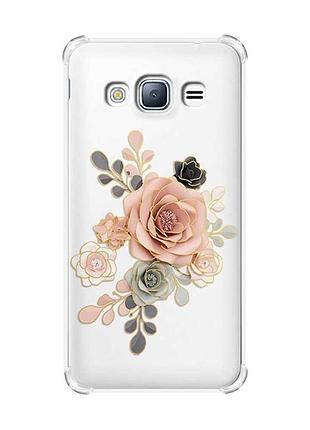 Чохол з потовщеними кутами на samsung galaxy j3(2016) j310 :: троянди (принт 275)