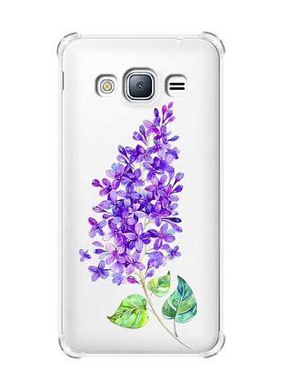Чехол с утолщенными углами на samsung galaxy j3(2016) j310 :: веточка сирени (принт 280)