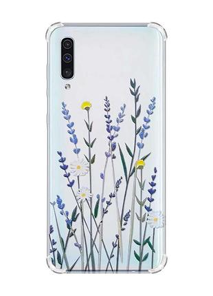 Чохол з потовщеними кутами на samsung galaxy а50 (2019) а505 :: польові квіти (принт 270)
