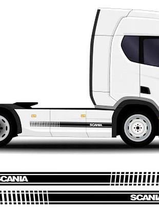 Черные глянец наклейки на кабину стекло грузовик тягач капот скания scania полосы на бок