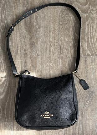 Шкіряна сумка coach elly file чорного кольору