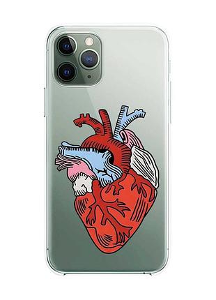 Прозрачный чехол на iphone 12 / 12 pro :: сердце анатомическое (принт 250)