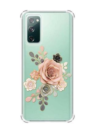 Чохол з потовщеними кутами на samsung galaxy s20 fe :: троянди (принт 275)