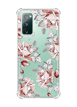 Чохол з потовщеними кутами на samsung galaxy s20 fe :: фон троянди (принт 273)