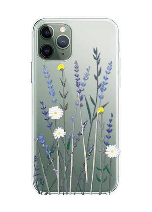 Прозорий чохол на iphone 12 / 12 pro :: польові квіти (принт 270)