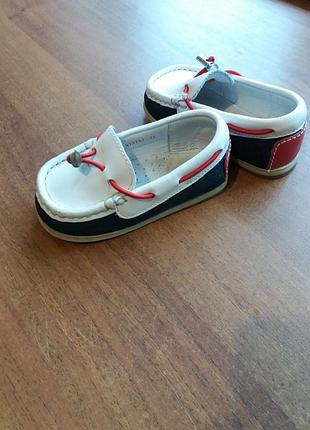 Детские кожаный топсайдеры (мокасины).