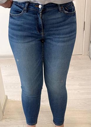 Джинсы женские skinny zara с потертостями 42 размер