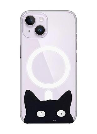 Магнітний чохол на iphone 15 із підтримкою magsafe :: котик (принт 119)
