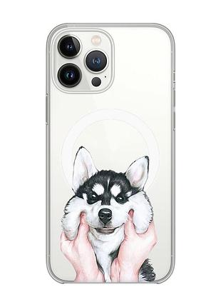 Магнитный чехол на iphone 15 pro с поддержкой magsafe :: мордочка (принт 121)