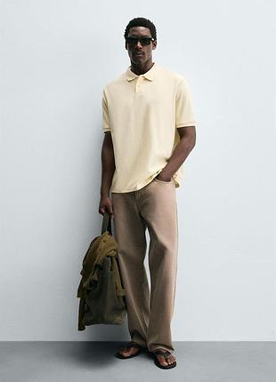 Футболка  zara поло 19626 pastel yellow