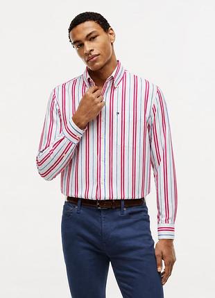 Рубашка мужская tommy hilfiger из премиального гладкого хлопка l xl