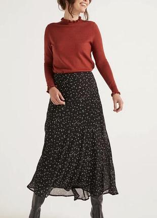 Черная шифоновая юбка-миди boden eur 42 р.